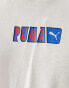 Puma central logo t-shirt in off white