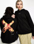 COLLUSION Unisex hoodie with flame logo print