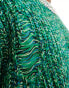 ASOS DESIGN oversized knitted chunky rib jumper with distressing in green twist