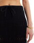 ASOS DESIGN knitted stitch midi skirt in black co-ord