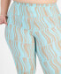 Plus Size Wavy Geo Printed High Rise Crop Leggings, Created for Macy's