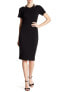 Nicole Miller 156843 Women's Riley Ribbed Cutout Shoulder Dress Black Sz. Large