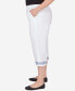 Plus Size Summer Breeze Pull-On Border Cuff Capri Pants