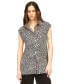 Women's Cheetah-Print Snap-Front Utility Top