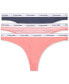 Women's 3-Pk. Modern Logo Low-Rise Thong Underwear QD5209