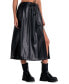 Women's Faux-Leather Slit Skirt