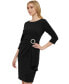 Embellished-Side-Buckle Scuba Crepe Dress