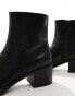 Pull&Bear low heeled boot in black