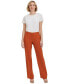 Women's Flat Front Linen-Blend Pants