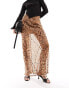 ASOS DESIGN sheer maxi skirt in leopard print