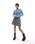 ASOS DESIGN fitted jumper with grown on neck in fluffy yarn in blue