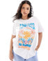 Noisy May Curve t-shirt with radiate print in white