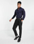 Jack & Jones Premium slim fit stretch smart shirt in navy