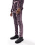 ASOS DESIGN slim diamond sequin suit trouser in lilac