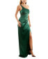 Juniors' Satin One-Shoulder Gown