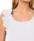 Women's Ruffle Sleeveless Rib Knit Tank Top