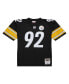 Men's James Harrison Black Distressed Pittsburgh Steelers Legacy Replica Jersey