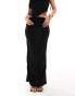 Kaiia textured column maxi skirt co-ord in black