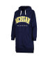 Women's Navy Michigan Wolverines Take a Knee Raglan Hooded Sweatshirt Dress