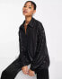 Glamorous oversized shirt in matte black sequin co-ord