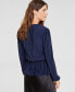 Women's Plissé Surplice-Neck Peplum Top, Created for Macy's