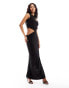 ASOS DESIGN cut out maxi column dress in black