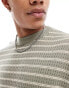 Selected Homme knitted t-shirt in beige stripe