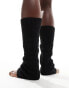 New Look ribbed leg warmers in black