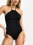 Vero Moda halterneck swimsuit in black