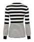 Women's L/S Varied Stripe V-Neck Sweater