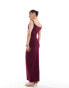 Simmi slinky twist strap cami bodycon maxi dress in plum