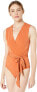 BCBGeneration Women's 247512 Surplice Wrap Tie Bodysuit Size XS