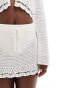 Hollister co-ord crochet pull on mini skirt in white