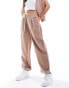 ASOS DESIGN tapered trousers with buckle detail in clay