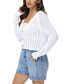 Women's Cotton Pointelle Cropped Cardigan