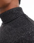 ASOS DESIGN long sleeved roll neck in charcoal marl