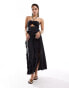 Pretty Lavish textured halter top co-ord in black