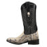 Ferrini Vibora Snake Embroidered Square Toe Cowboy Womens Black Casual Boots 90