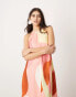 ASOS EDITION clean halter trapeze maxi dress with pockets in abstract print