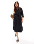 Vero Moda midi shirt dress in black