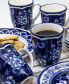 Blue Garden 16 Piece Hand-painted Dinnerware Set