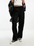 Only wide leg cargo trousers in black