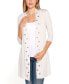 Grommet-Trim Open-Front Cardigan