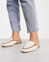 ASOS DESIGN Wide Fit Main-Street flat mules in natural fabrication