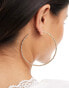 ASOS DESIGN hoop earrings with skinny detail in gold tone