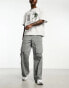 COLLUSION straight leg utility cargo trouser in washed grey