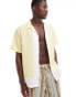 ASOS DESIGN oversized shirt with revere collar in pale yellow