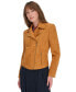 Women's Faux-Suede Moto Long-Sleeve Jacket