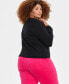 Trendy Plus Size Milano Crewneck Cardigan, Created for Macy's