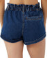 Juniors' Tasia Rigid Paperbag-Waist Jean Shorts